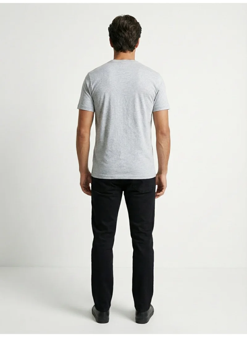 لعب البولو تيشيرت رجالي مطبوع - رمادي